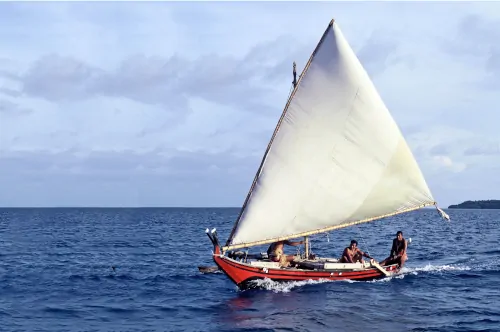 traditionelle Segelkanus von Yap Mikronesien