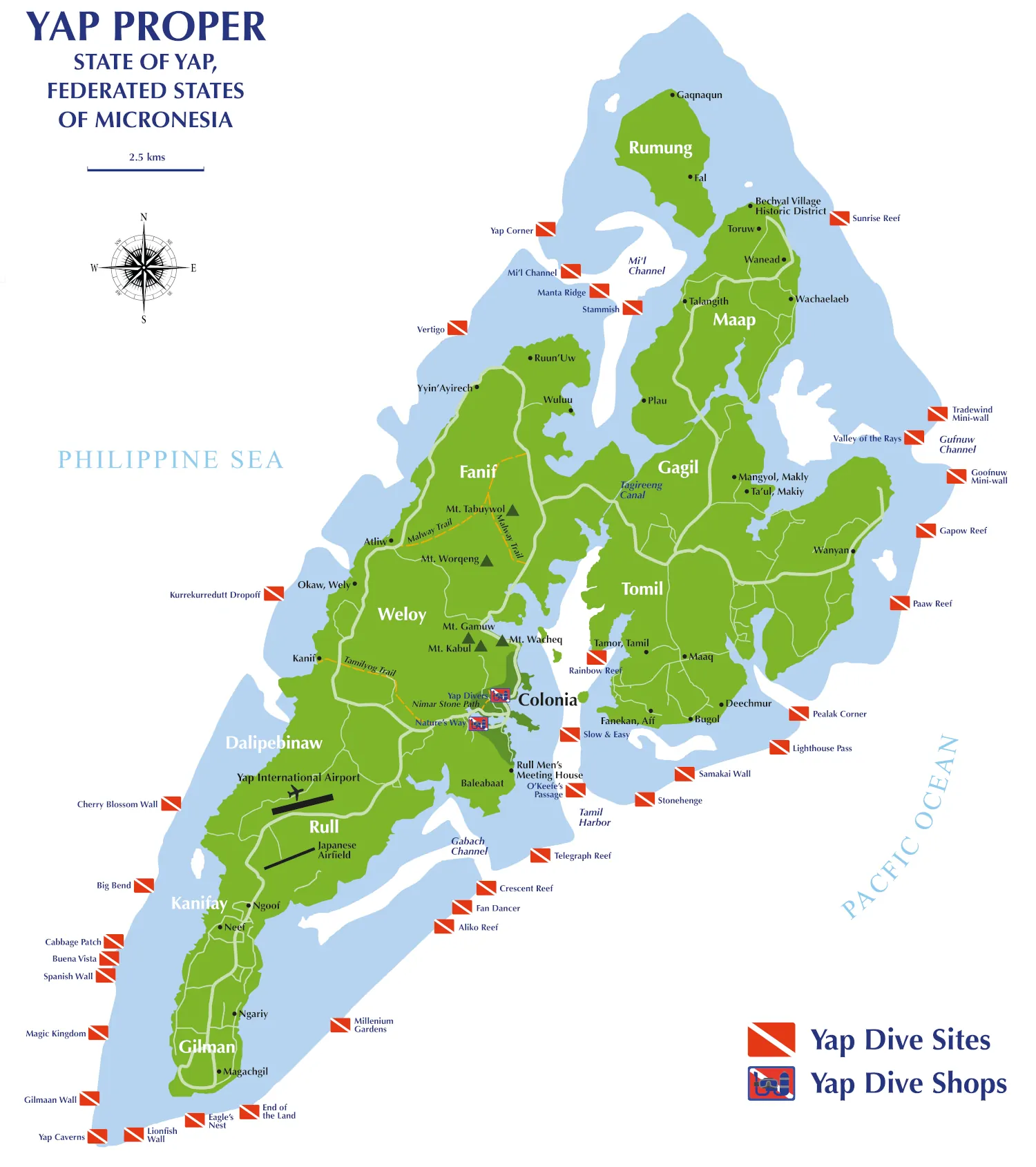 Sites de plongée de Yap