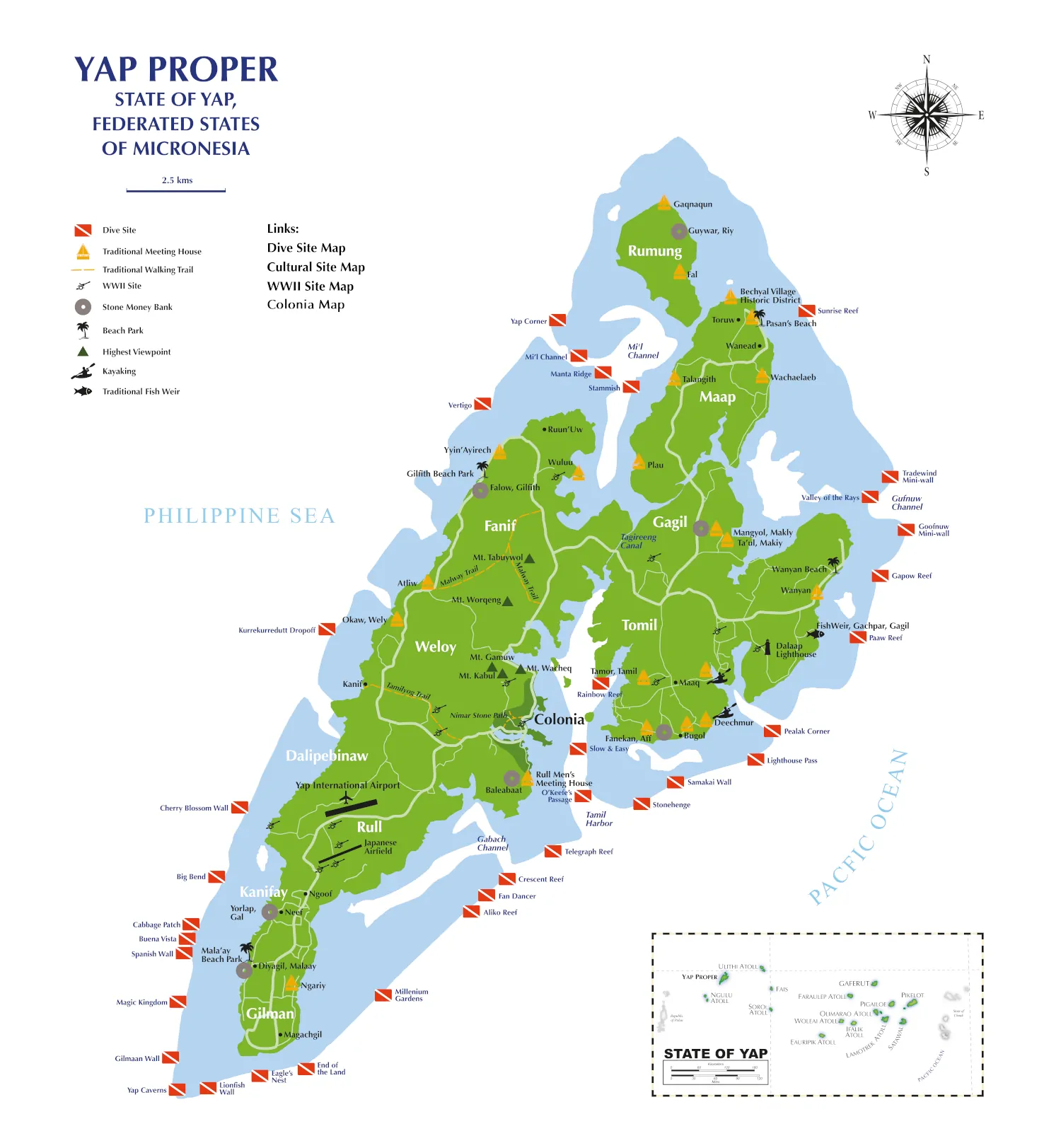 Carte de Yap Micronésie