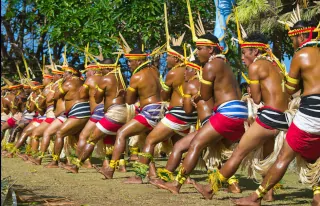 Danse masculine du festival de Yap Micronésie