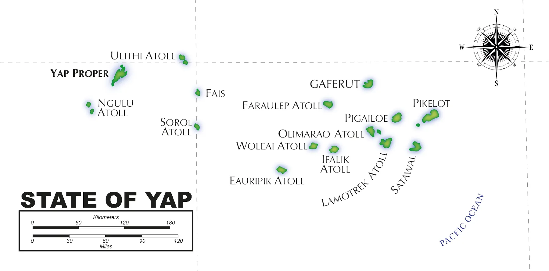 map of State of Yap Micronesia
