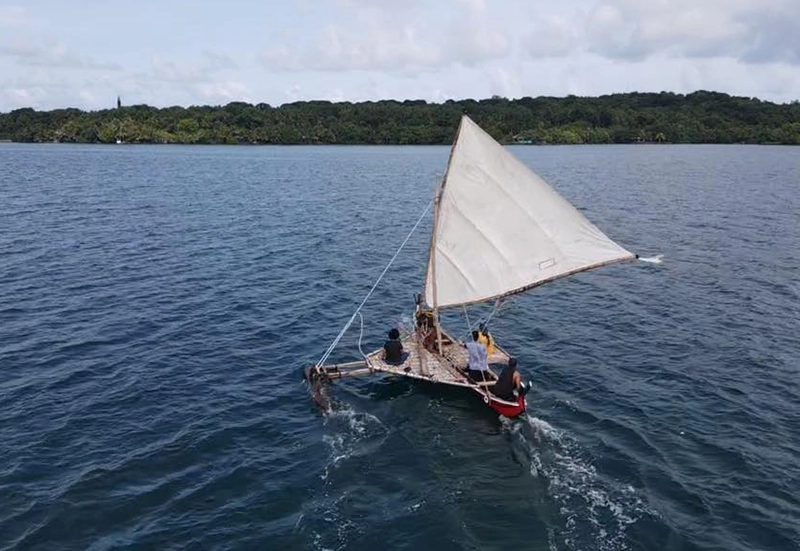 sailing canoe in Yap Micronesia