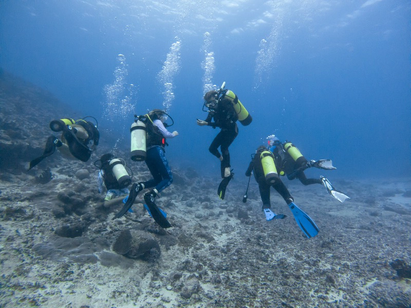 celebrating 1985 diving in Yap